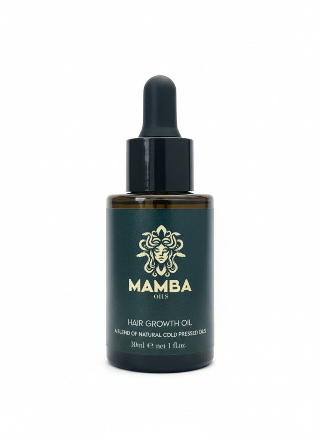 Mamba oils hair growth oil bottle on a white background