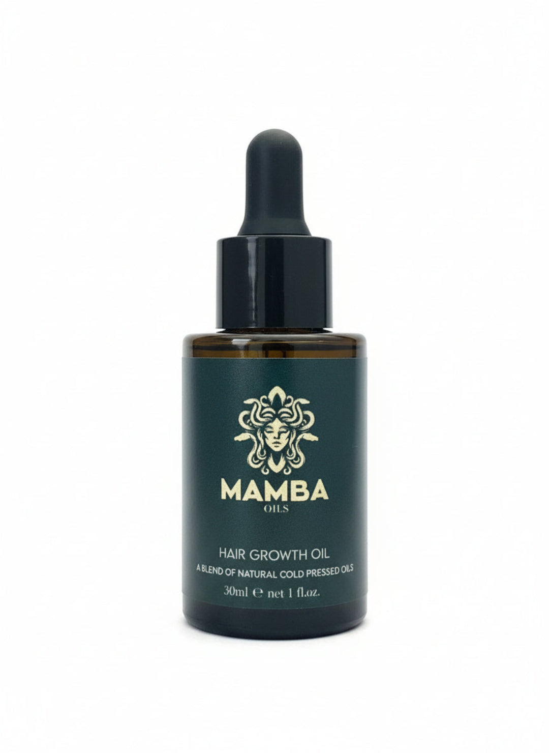 Mamba oils hair growth oil bottle on a white background